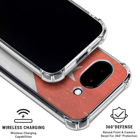 Cuban Flag Distressed Google Pixel 9a Clear Case